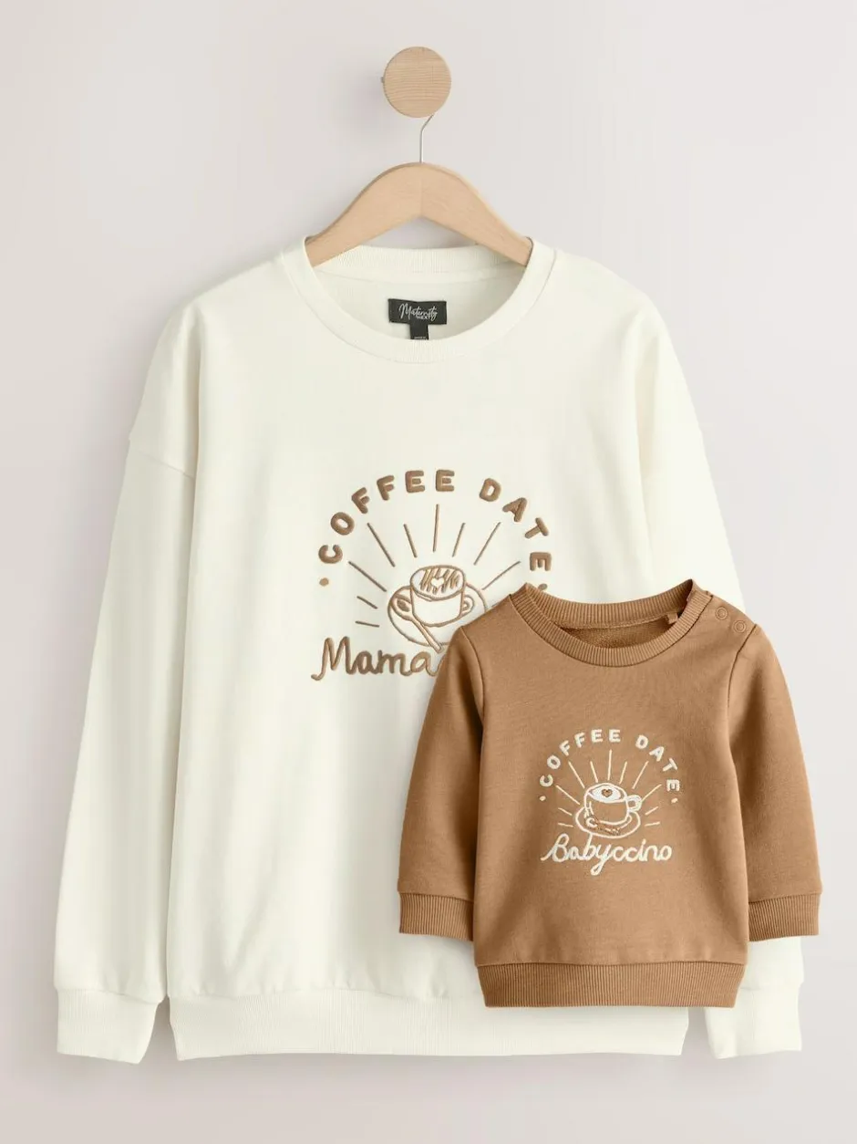Next Maternity Mini Me Sweatshirt Set Cream Hot