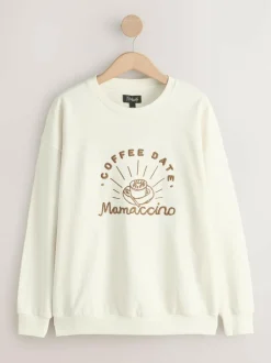 Next Maternity Mini Me Sweatshirt Set Cream Hot