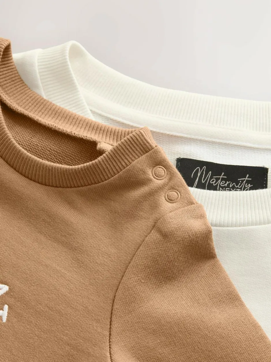 Next Maternity Mini Me Sweatshirt Set Cream Hot