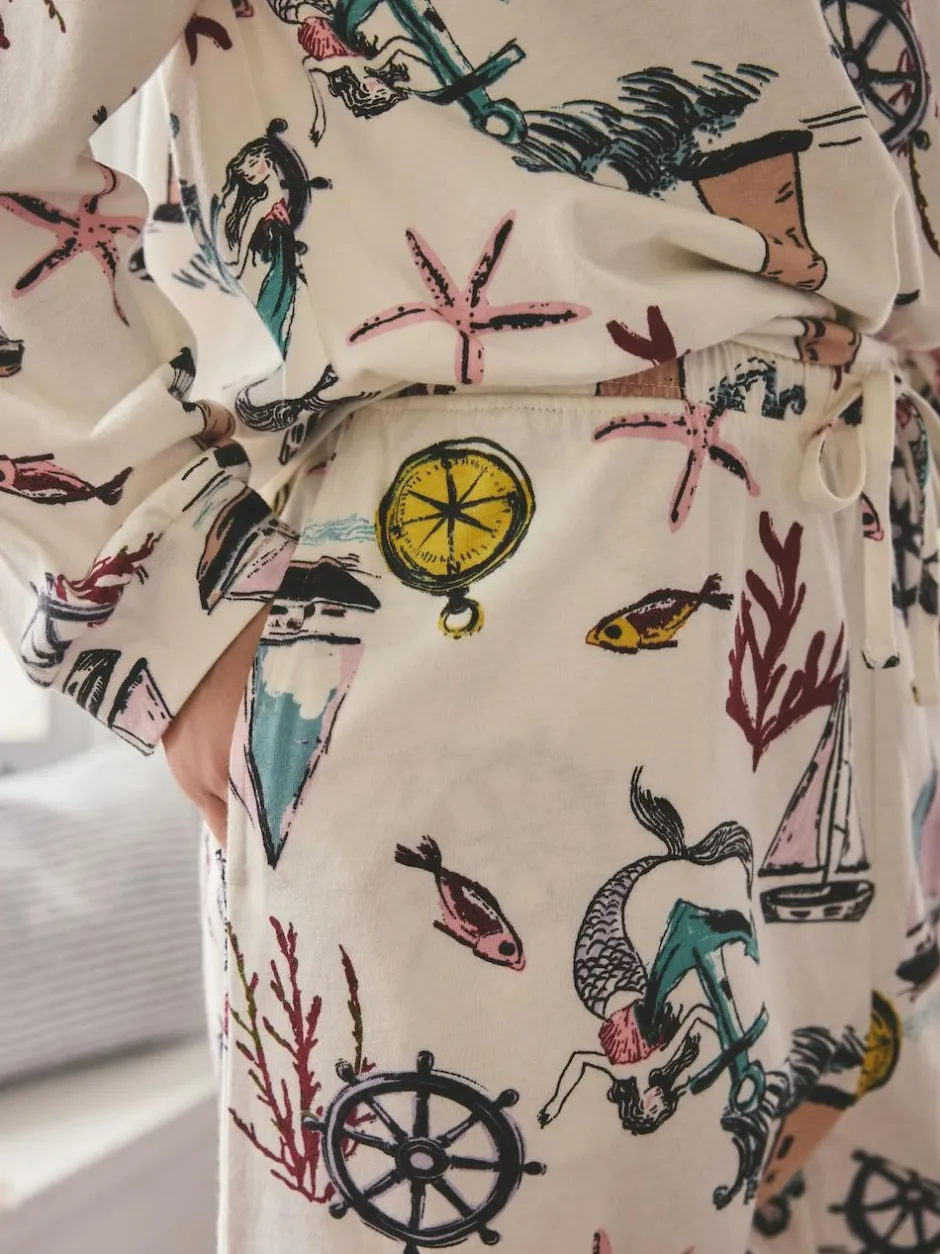 Next Long Sleeve Pyjamas Cream Mermaid Online