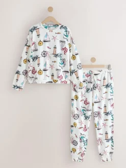 Next Long Sleeve Pyjamas Cream Mermaid Online