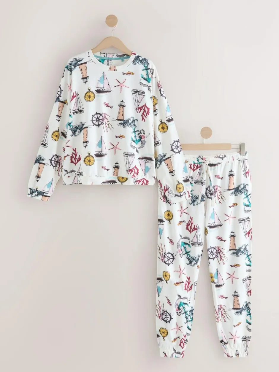 Next Long Sleeve Pyjamas Cream Mermaid Online