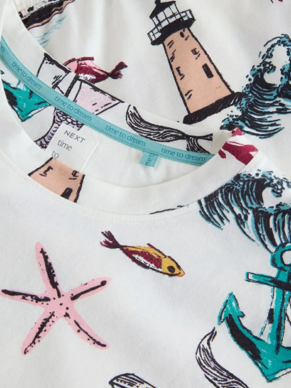 Next Long Sleeve Pyjamas Cream Mermaid Online