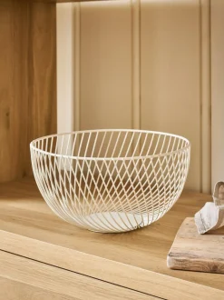Next Moderna Wire Fruit Bowl Cream Clearance