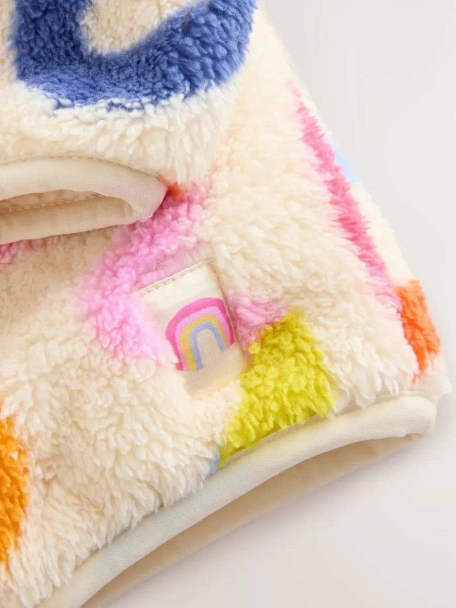 Next Zip Through Fleece (3mths-7yrs) Cream Rainbow Squiggle Outlet