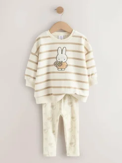 Next Cream Stripe Miffy Sweatshirt & Leggings Set (3mths-7yrs) Outlet