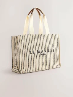 Next Cream Structured Canvas Shoulder Bag Best