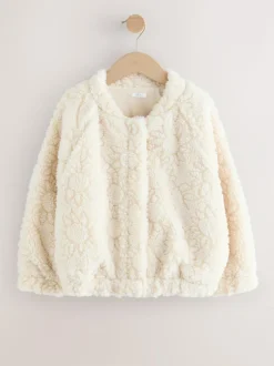 Next Cream Sunflower Borg Jacket (3-16yrs) Online