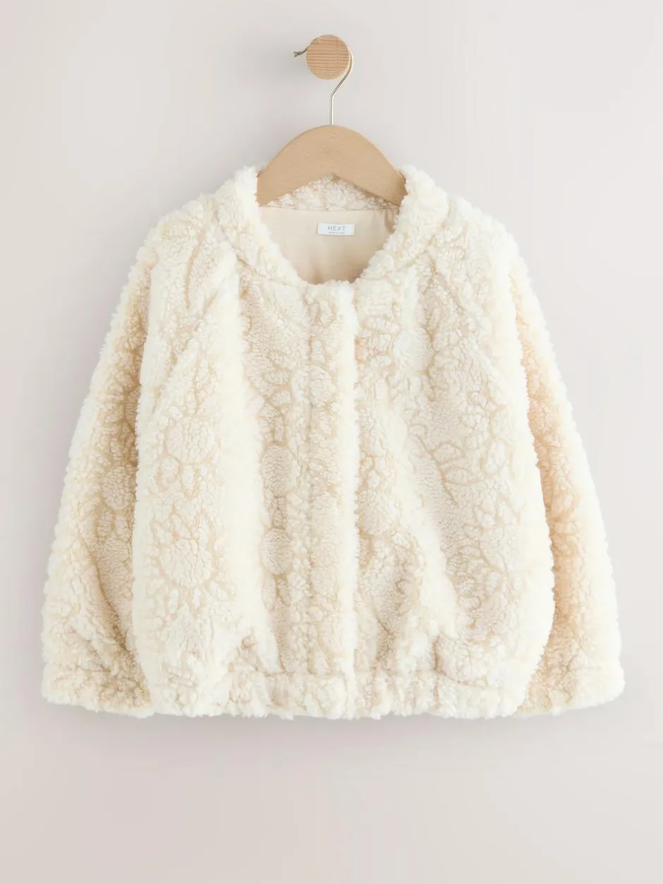 Next Cream Sunflower Borg Jacket (3-16yrs) Online