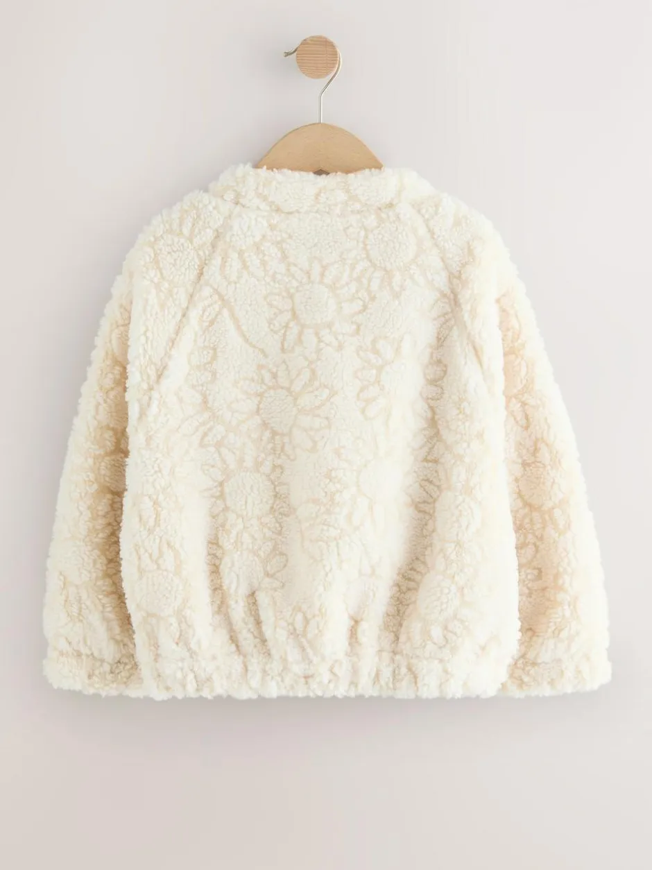 Next Cream Sunflower Borg Jacket (3-16yrs) Online