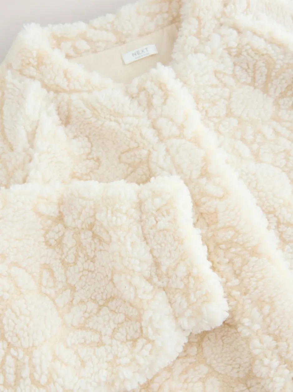 Next Cream Sunflower Borg Jacket (3-16yrs) Online