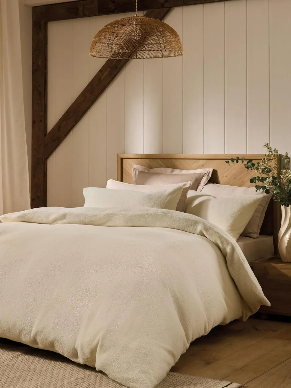 Next Cream Teddy Fleece Duvet Cover and Pillowcase Set