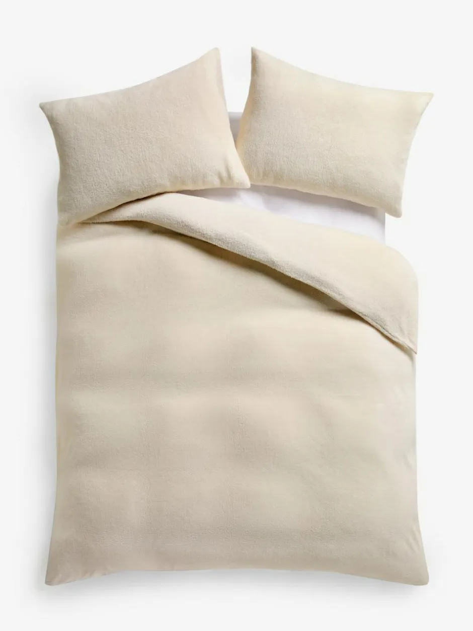 Next Cream Teddy Fleece Duvet Cover and Pillowcase Set
