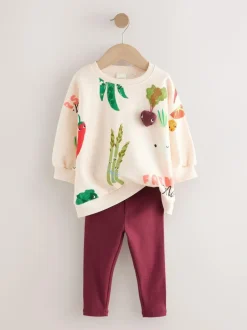 Next Sweatshirt and Leggings Set (3mths-7yrs) Cream Vegetable Characters Best