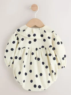 Next Cream/Charcoal Polka Dot Baby Bloomer Rompers Set 2 Piece with Tights (0mths-3yrs) Best