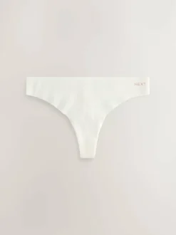 Next Thong Cotton Rich No VPL Knickers 3 Pack Cream/Pink/Black Online