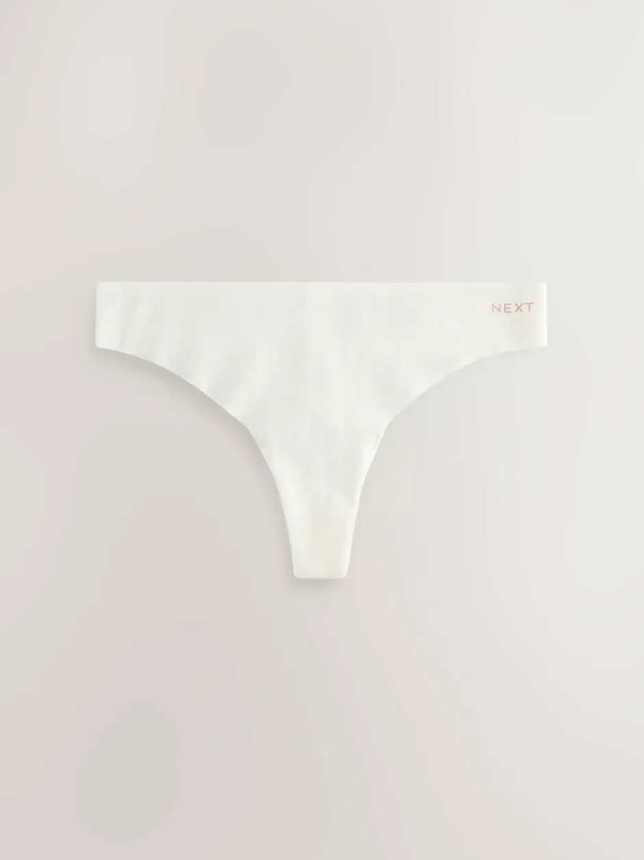 Next Thong Cotton Rich No VPL Knickers 3 Pack Cream/Pink/Black Online