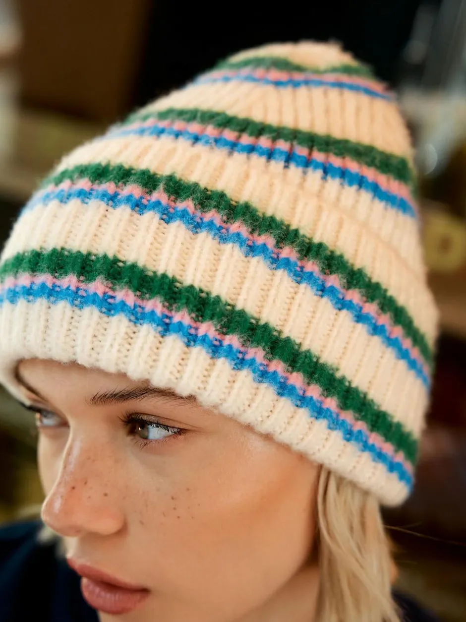 Next Cream/Pink/Green Knitted Beanie Hat Hot