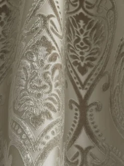Curtina Natural Chateau Textured Chenille Damask Lined Eyelet Curtains Outlet