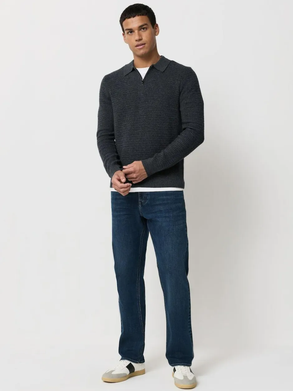 Next Dark Blue - ThermoGen Straight Fit Motionflex Jeans Hot
