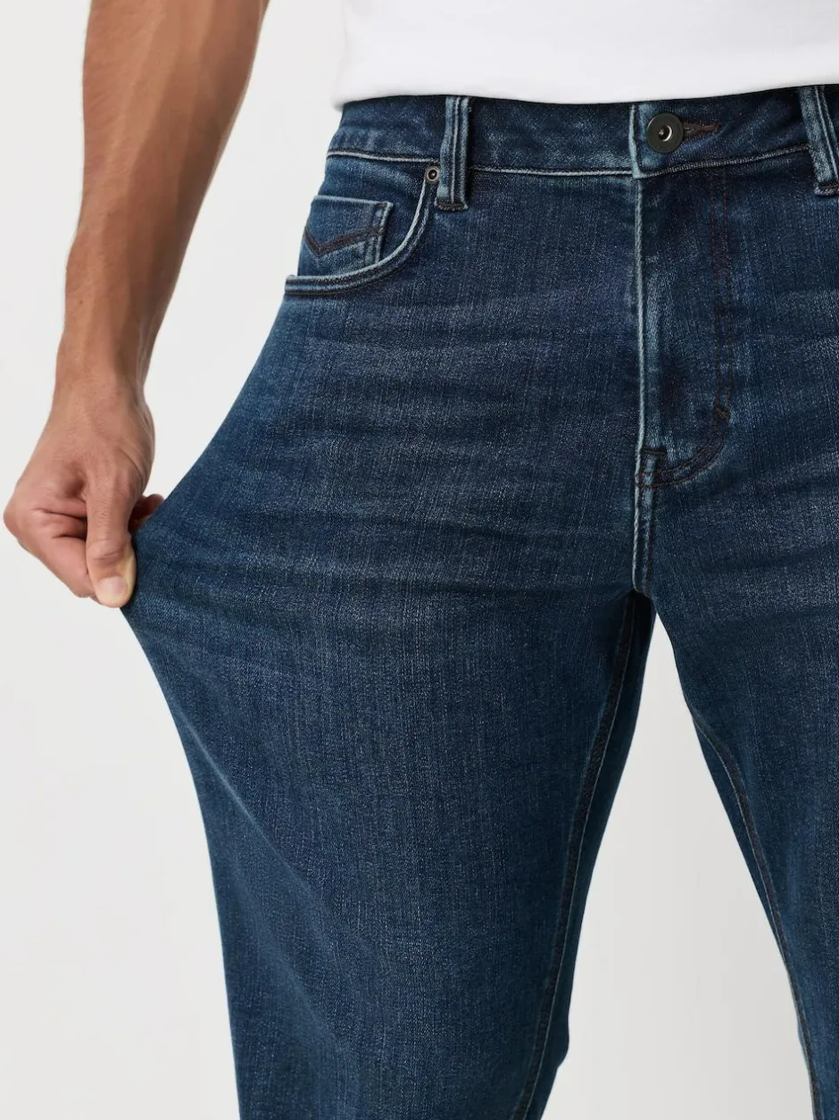 Next Dark Blue - ThermoGen Straight Fit Motionflex Jeans Hot
