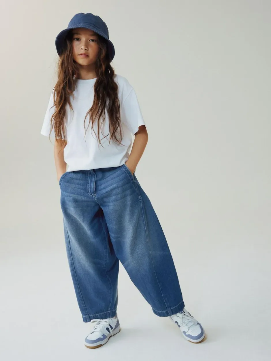 Next Dark Blue Barrel Jeans (3-16yrs) Hot