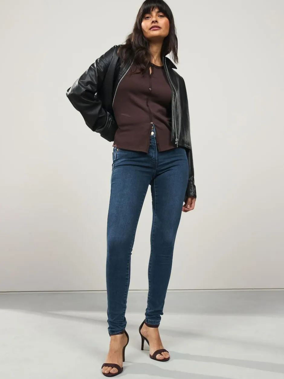 Next Lift Slim And Shape Skinny Jeans Dark Blue Denim Online