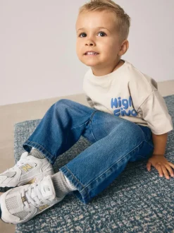 Next Dark Blue Denim Wide Leg Jeans (3mths-7yrs) New