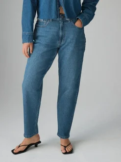 Next Hourglass Comfort Stretch Column Mom Jeans Dark Blue Clearance