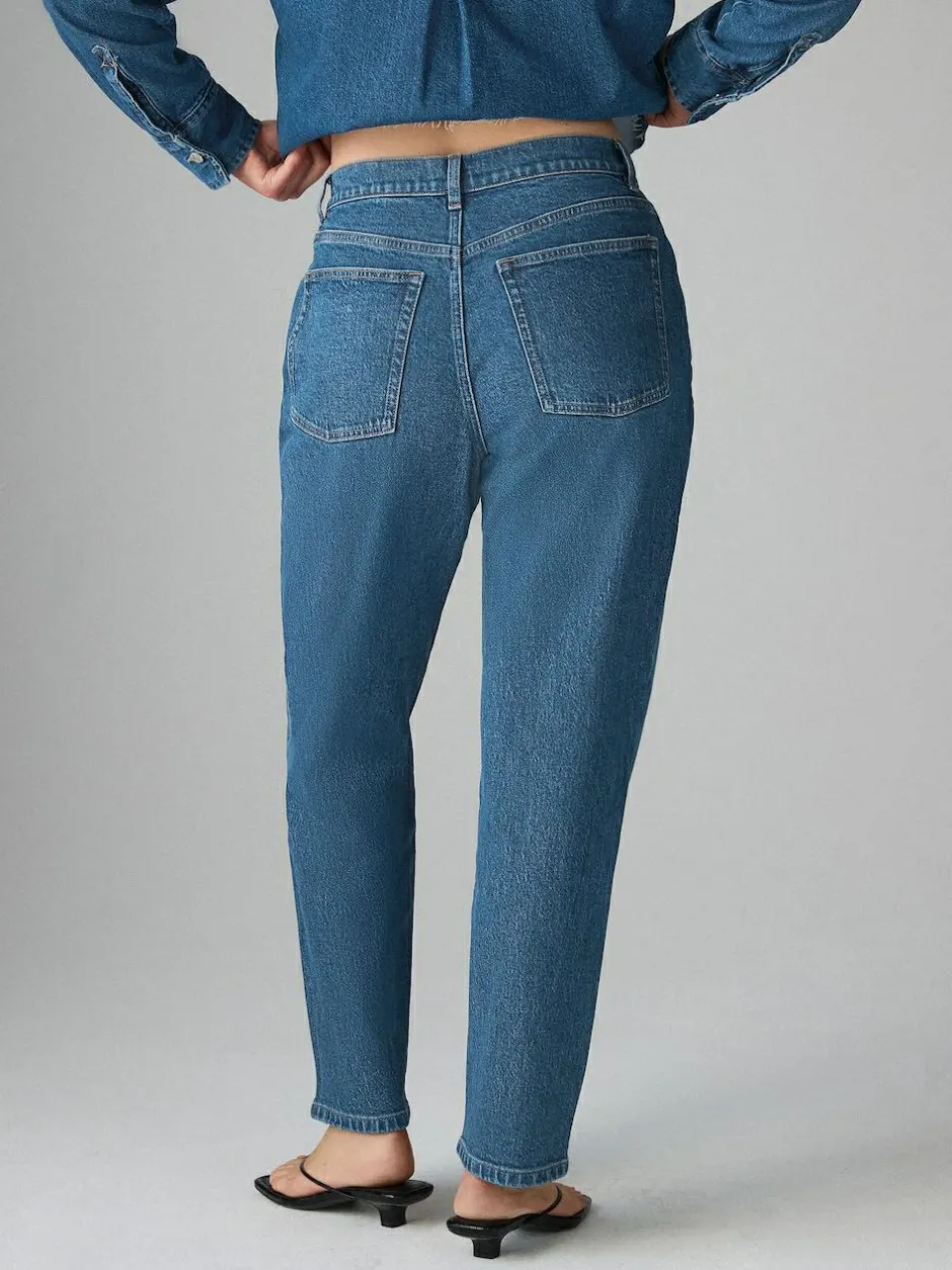 Next Hourglass Comfort Stretch Column Mom Jeans Dark Blue Clearance