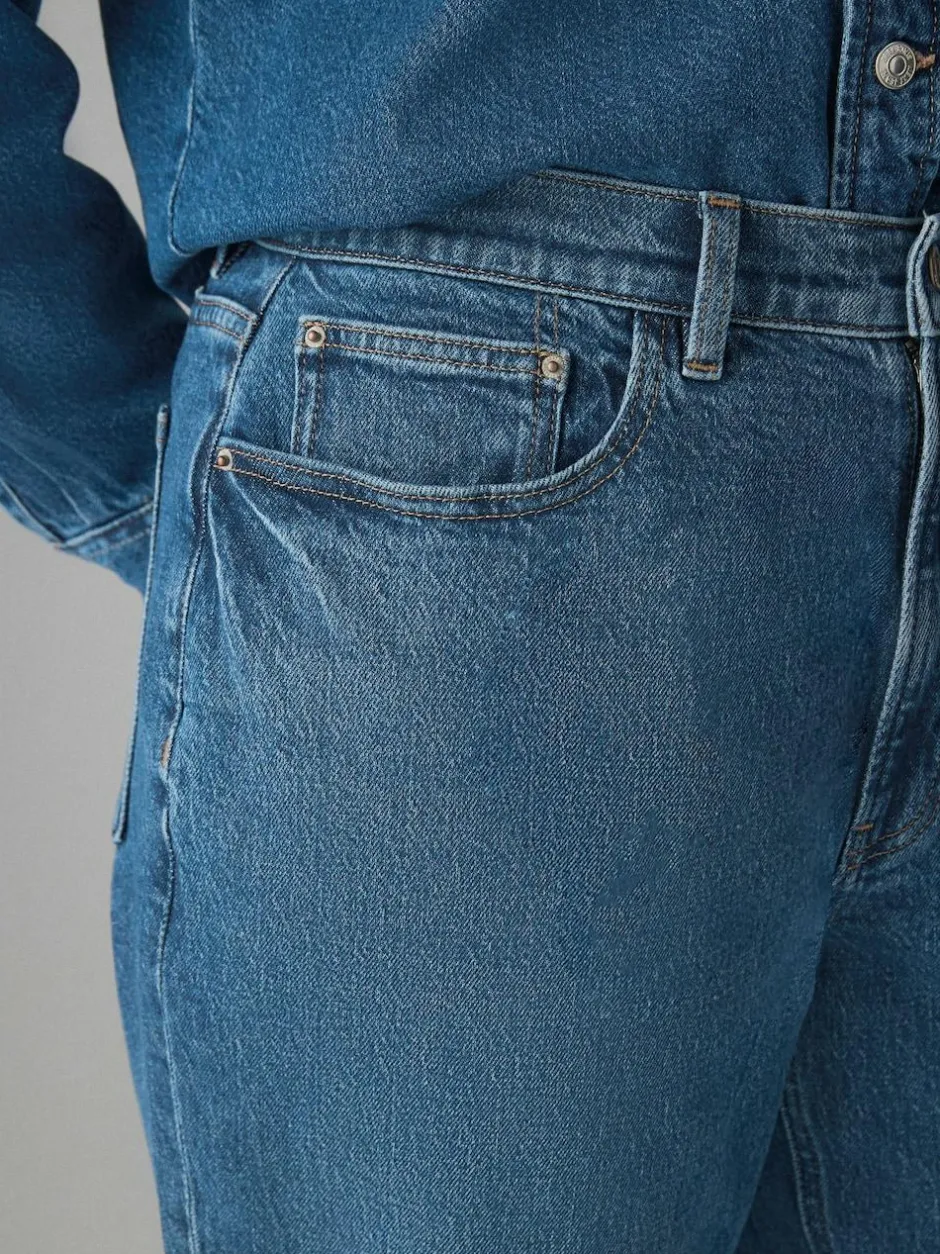 Next Hourglass Comfort Stretch Column Mom Jeans Dark Blue Clearance