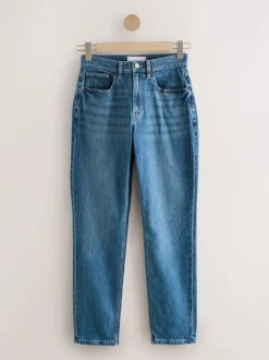 Next Hourglass Comfort Stretch Column Mom Jeans Dark Blue Clearance