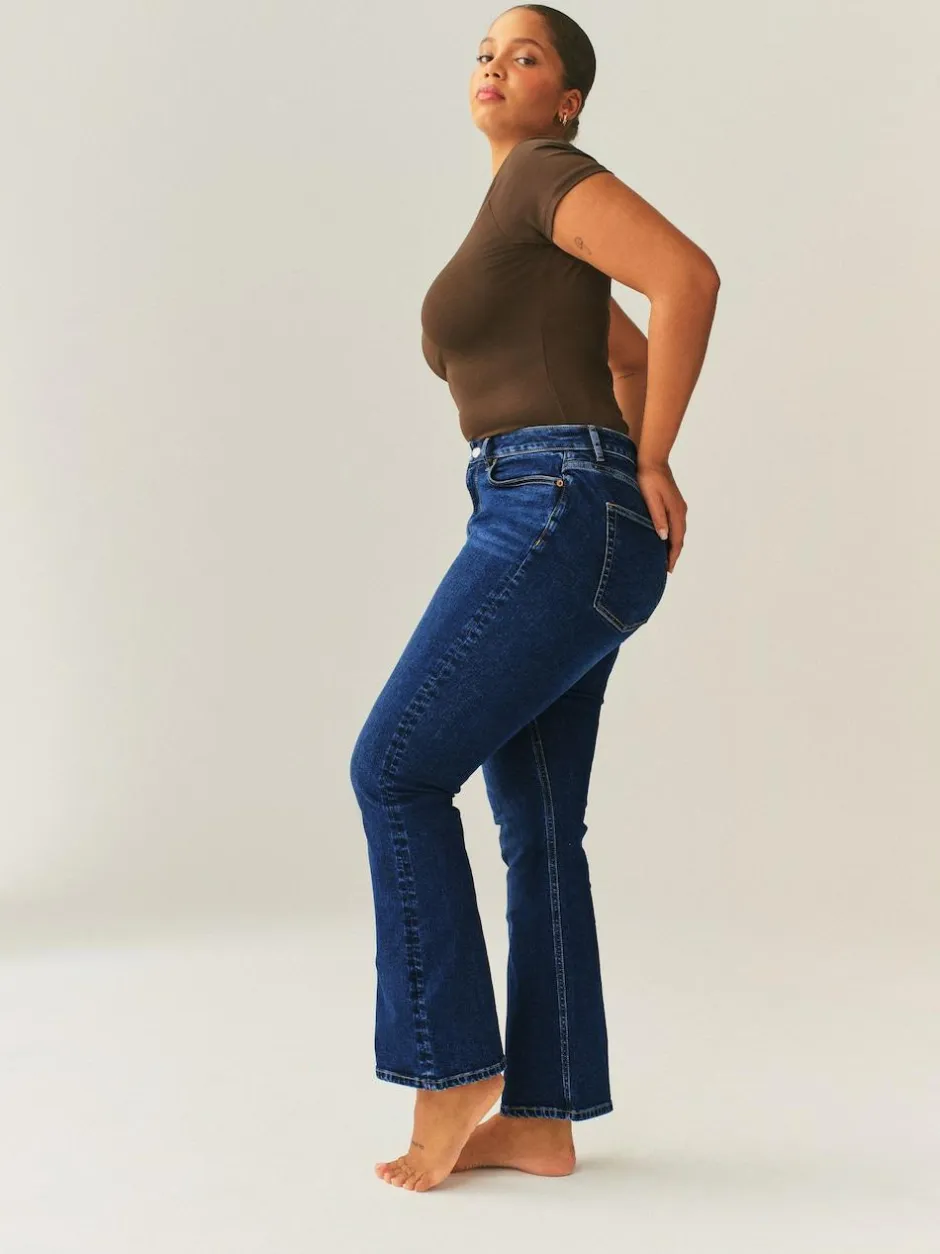 Next Dark Blue Hourglass Stretch Bootcut Denim Jeans New
