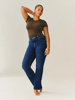 Next Dark Blue Hourglass Stretch Bootcut Denim Jeans New