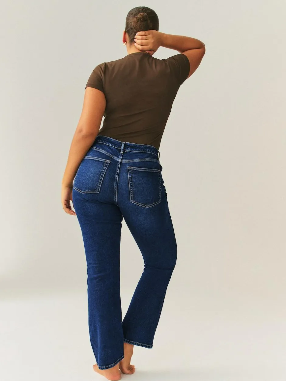Next Dark Blue Hourglass Stretch Bootcut Denim Jeans New
