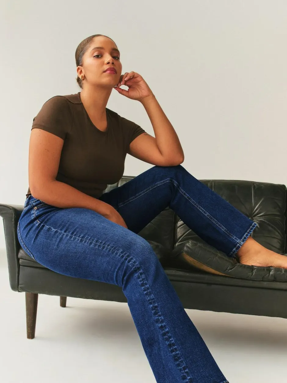 Next Dark Blue Hourglass Stretch Bootcut Denim Jeans New