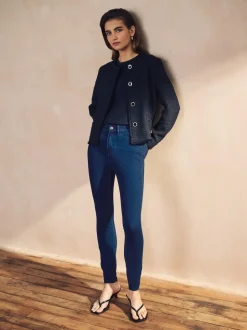 Next Jersey Denim Leggings Dark Blue New