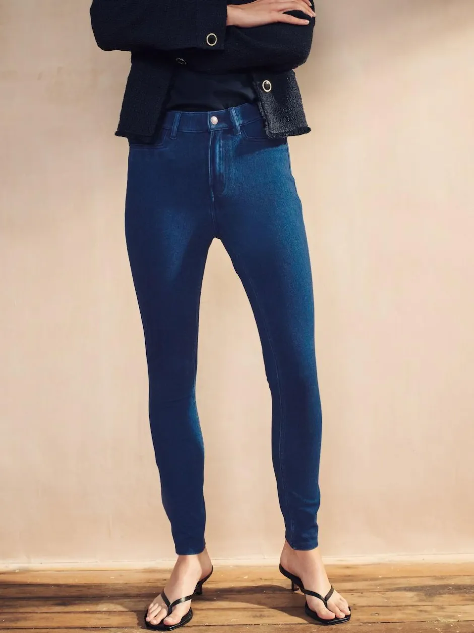 Next Jersey Denim Leggings Dark Blue New