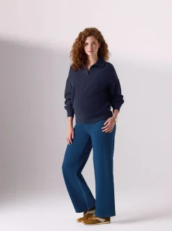Next Dark Blue Maternity Wide Leg Denim Leggings Best