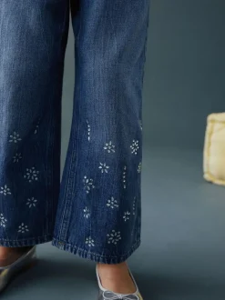 Next Dark Blue Wide Heatseal Embellished Jeans (3-16yrs) Hot