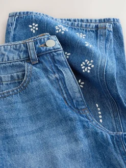 Next Dark Blue Wide Heatseal Embellished Jeans (3-16yrs) Hot
