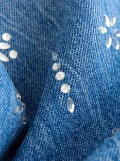 Next Dark Blue Wide Heatseal Embellished Jeans (3-16yrs) Hot
