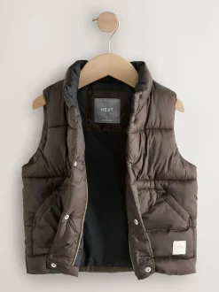Next Dark Brown Padded Gilet (3mths-10yrs) Best