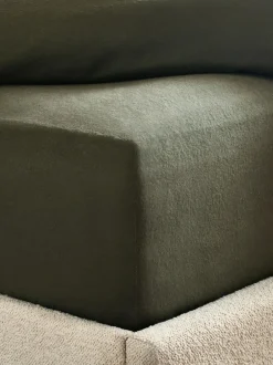 Next Dark Green Brushed Cotton Supersoft Deep Fitted Sheet Outlet