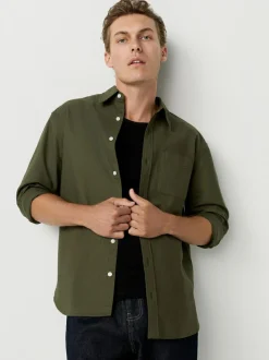 Next Dark Green Regular Fit Long Sleeve Oxford Shirt Best