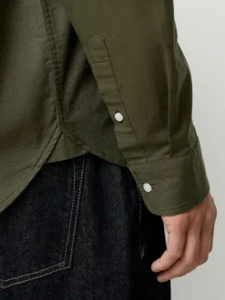 Next Dark Green Regular Fit Long Sleeve Oxford Shirt Best