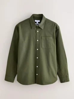 Next Dark Green Regular Fit Long Sleeve Oxford Shirt Best