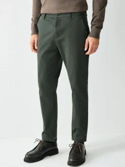 Next Dark Green Slim Fit Stretch Chinos Trousers Hot