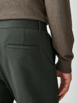 Next Dark Green Slim Fit Stretch Chinos Trousers Hot