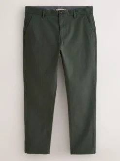 Next Dark Green Slim Fit Stretch Chinos Trousers Hot